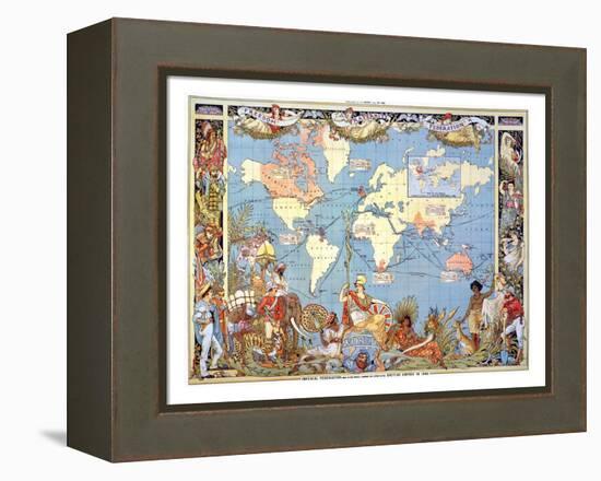 Map: British Empire, 1886-Walter Crane-Framed Premier Image Canvas