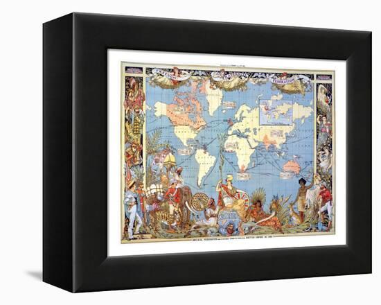 Map: British Empire, 1886-Walter Crane-Framed Premier Image Canvas