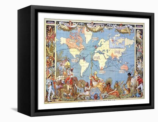 Map: British Empire, 1886-Walter Crane-Framed Premier Image Canvas