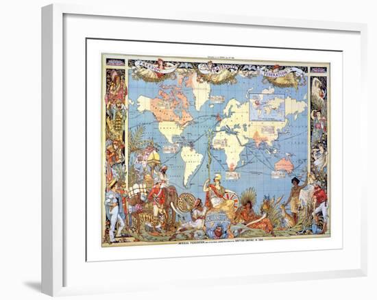 Map: British Empire, 1886-Walter Crane-Framed Giclee Print