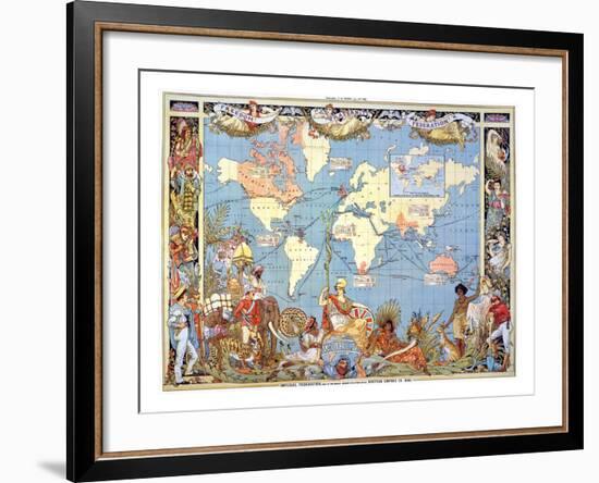 Map: British Empire, 1886-Walter Crane-Framed Giclee Print