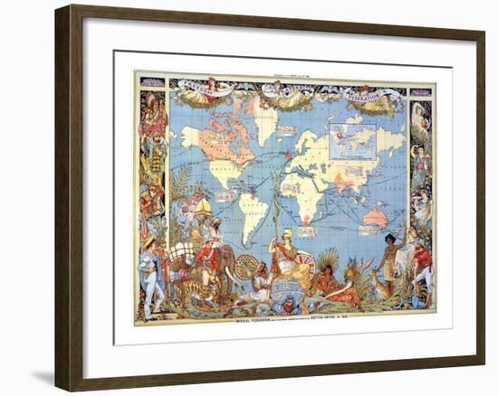 Map: British Empire, 1886-Walter Crane-Framed Giclee Print