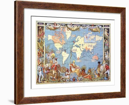 Map: British Empire, 1886-Walter Crane-Framed Giclee Print