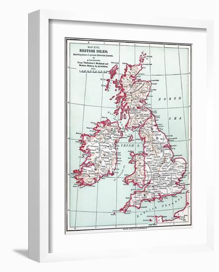 Map: British Isles, C1890-null-Framed Giclee Print