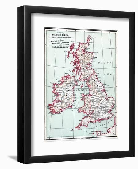 Map: British Isles, C1890--Framed Giclee Print