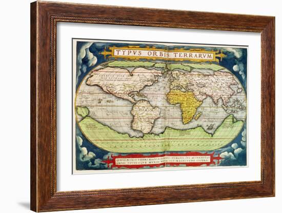 Map Charting Sir Francis Drake's Circumnavigation of the Globe-null-Framed Giclee Print