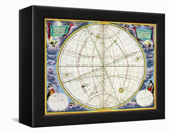 Map charting the movement of the Earth and Planets, 1660-1661-Andreas Cellarius-Framed Premier Image Canvas