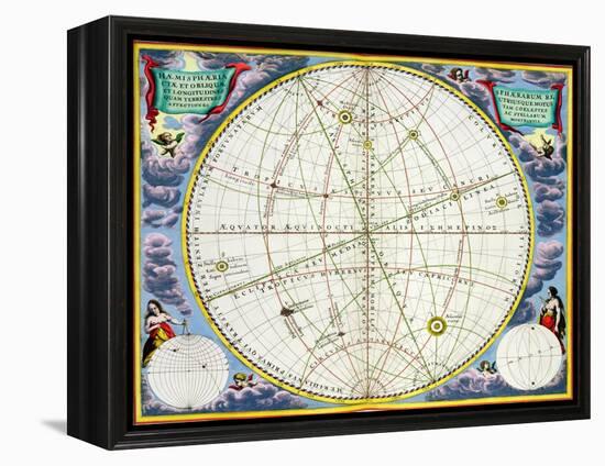 Map charting the movement of the Earth and Planets, 1660-1661-Andreas Cellarius-Framed Premier Image Canvas