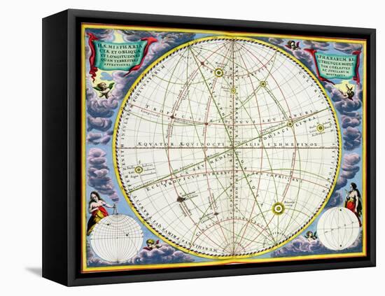 Map charting the movement of the Earth and Planets, 1660-1661-Andreas Cellarius-Framed Premier Image Canvas