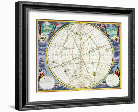 Map charting the movement of the Earth and Planets, 1660-1661-Andreas Cellarius-Framed Giclee Print