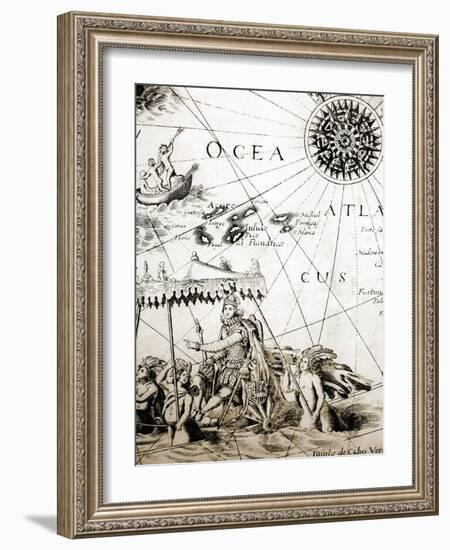 Map Compass Rose Closeup-Vintage Lavoie-Framed Giclee Print