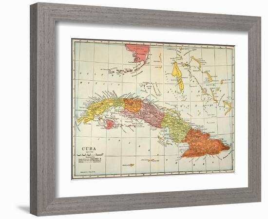 Map: Cuba, 1900-null-Framed Giclee Print