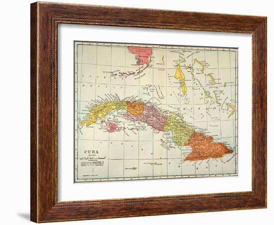 Map: Cuba, 1900-null-Framed Giclee Print