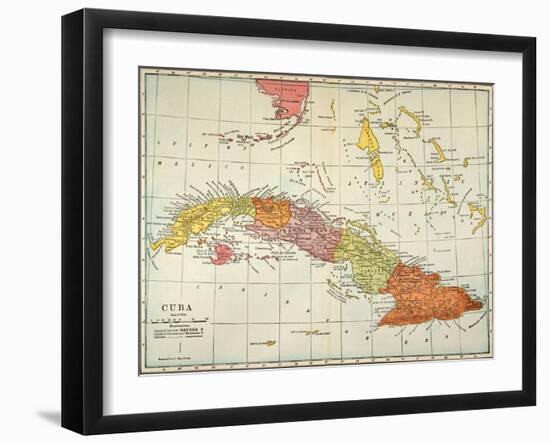 Map: Cuba, 1900-null-Framed Giclee Print