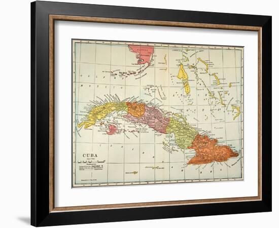 Map: Cuba, 1900-null-Framed Giclee Print