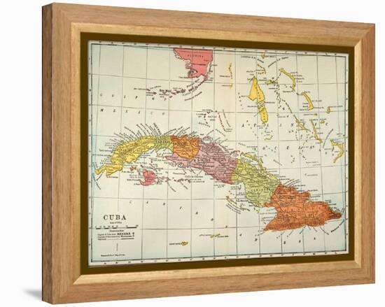 Map: Cuba, 1900-null-Framed Premier Image Canvas