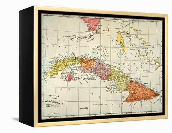 Map: Cuba, 1900-null-Framed Premier Image Canvas