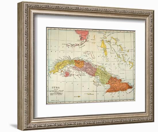 Map: Cuba, 1900-null-Framed Giclee Print