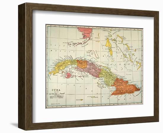 Map: Cuba, 1900-null-Framed Giclee Print