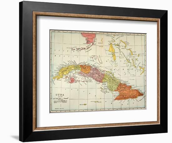 Map: Cuba, 1900-null-Framed Giclee Print