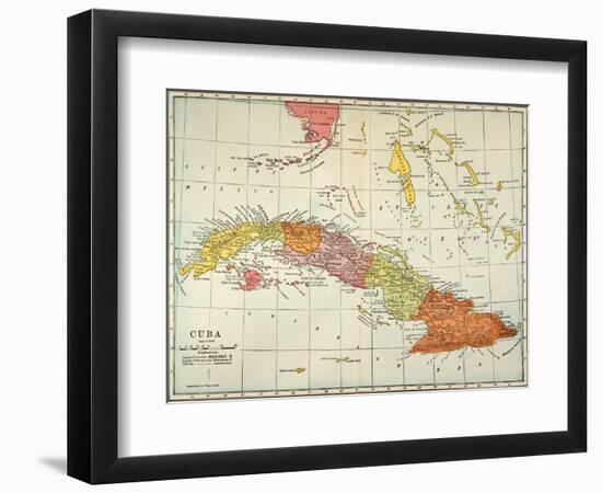 Map: Cuba, 1900-null-Framed Giclee Print