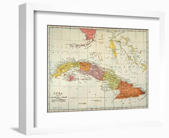 Map: Cuba, 1900-null-Framed Giclee Print