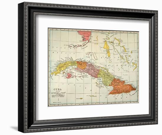 Map: Cuba, 1900-null-Framed Giclee Print