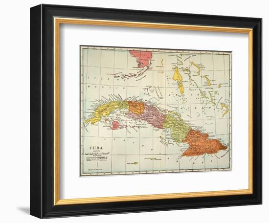 Map: Cuba, 1900-null-Framed Giclee Print