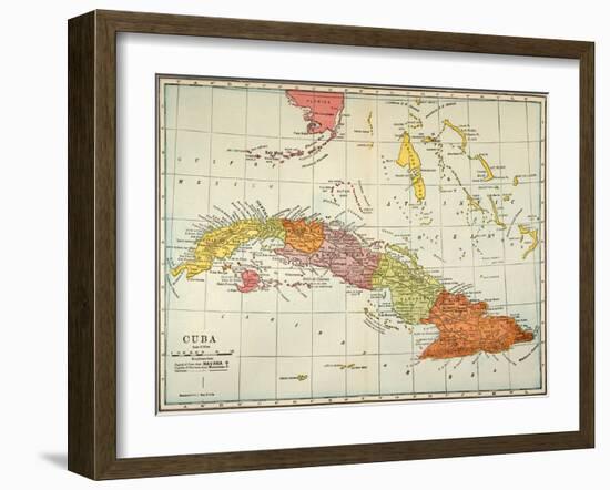 Map: Cuba, 1900-null-Framed Giclee Print