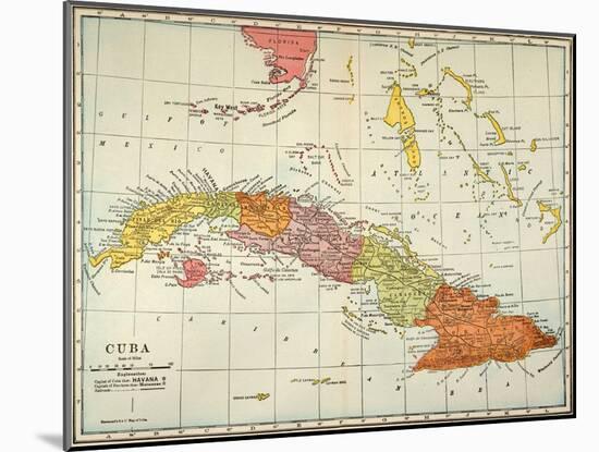 Map: Cuba, 1900-null-Mounted Giclee Print