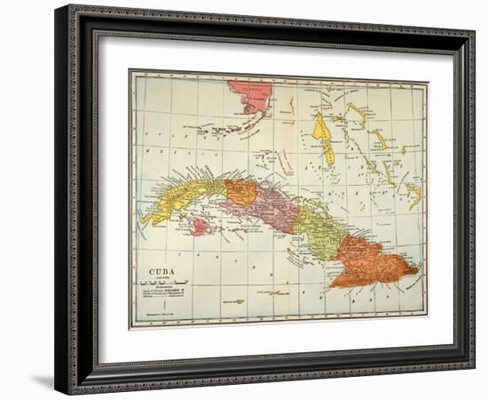 Map: Cuba, 1900-null-Framed Giclee Print