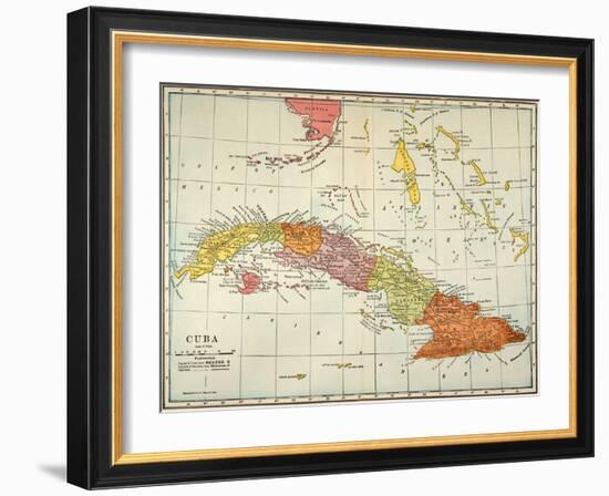 Map: Cuba, 1900-null-Framed Giclee Print