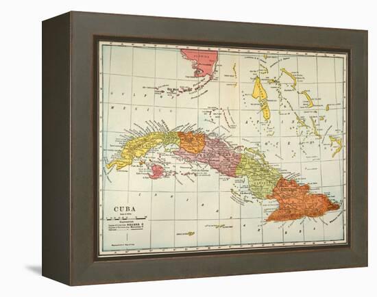 Map: Cuba, 1900-null-Framed Premier Image Canvas