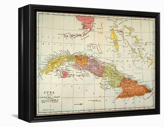 Map: Cuba, 1900-null-Framed Premier Image Canvas