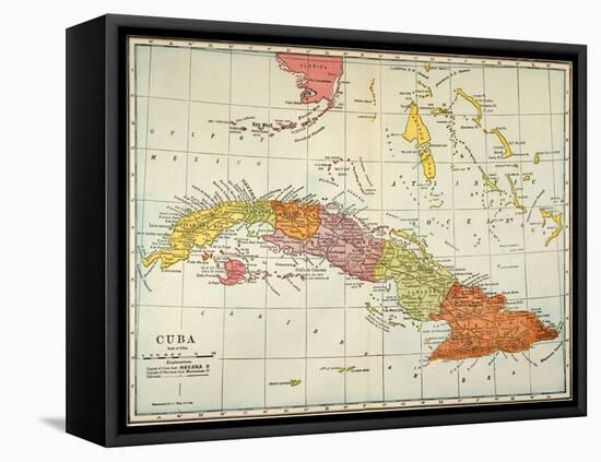 Map: Cuba, 1900-null-Framed Premier Image Canvas