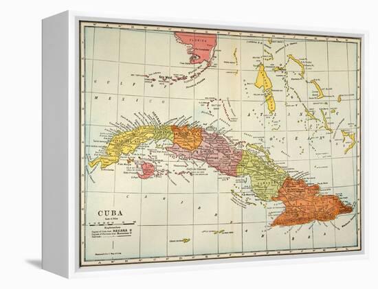 Map: Cuba, 1900-null-Framed Premier Image Canvas