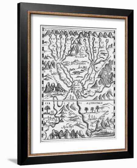 Map Egypt and Sudan-null-Framed Art Print