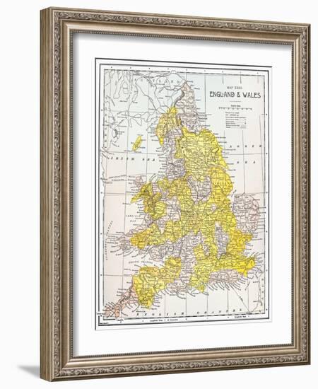 Map: England & Wales-null-Framed Giclee Print