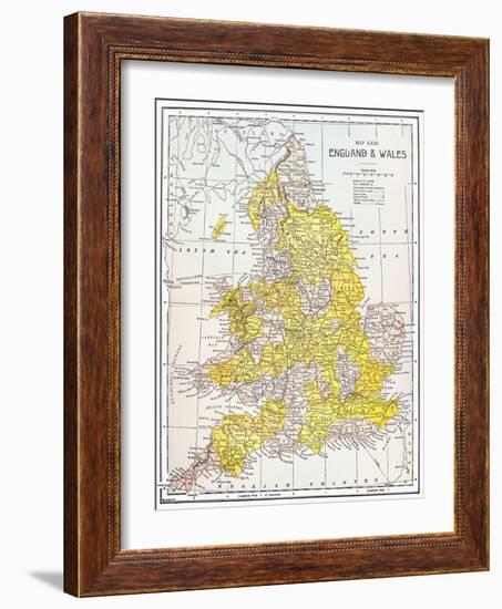 Map: England & Wales-null-Framed Giclee Print