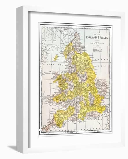 Map: England & Wales-null-Framed Giclee Print