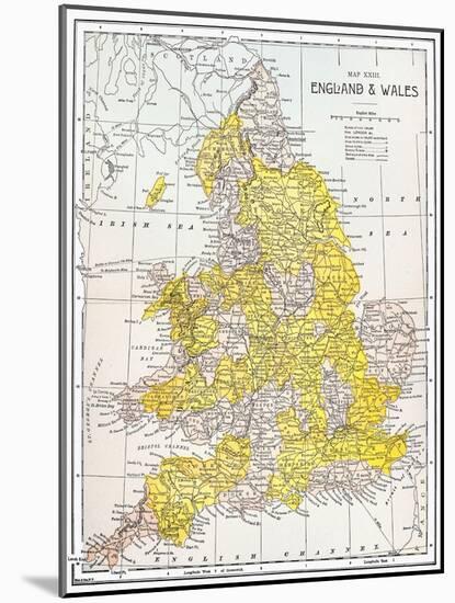Map: England & Wales-null-Mounted Giclee Print