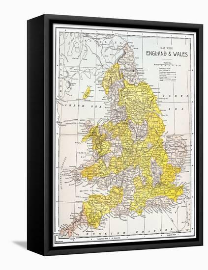 Map: England & Wales-null-Framed Premier Image Canvas