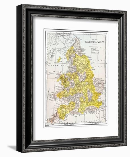 Map: England & Wales-null-Framed Giclee Print