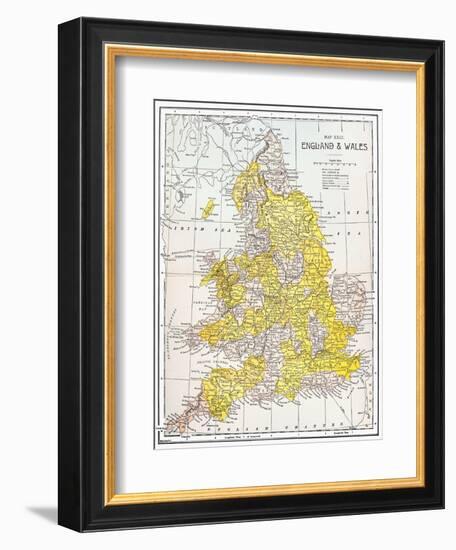 Map: England & Wales-null-Framed Giclee Print