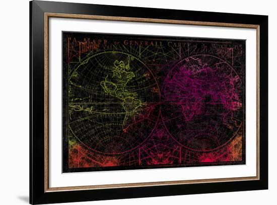 Map Etching II-Tom Frazier-Framed Giclee Print