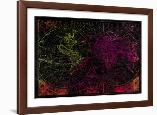 Map Etching II-Tom Frazier-Framed Giclee Print