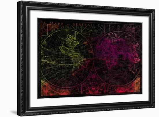 Map Etching II-Tom Frazier-Framed Giclee Print