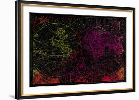 Map Etching II-Tom Frazier-Framed Giclee Print