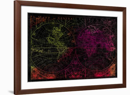 Map Etching II-Tom Frazier-Framed Giclee Print