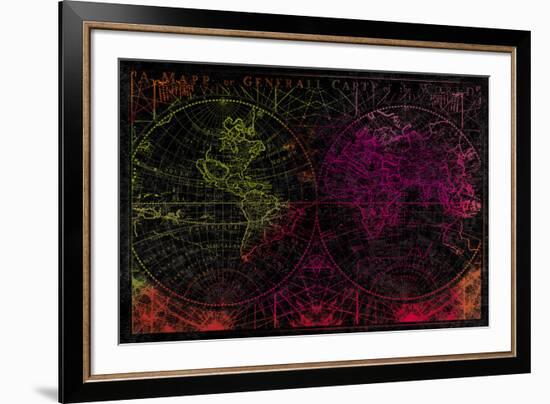 Map Etching II-Tom Frazier-Framed Giclee Print